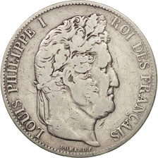 France, Louis-Philippe, 5 Francs, 1844, Paris, VF(20-25), Silver, KM:749.1