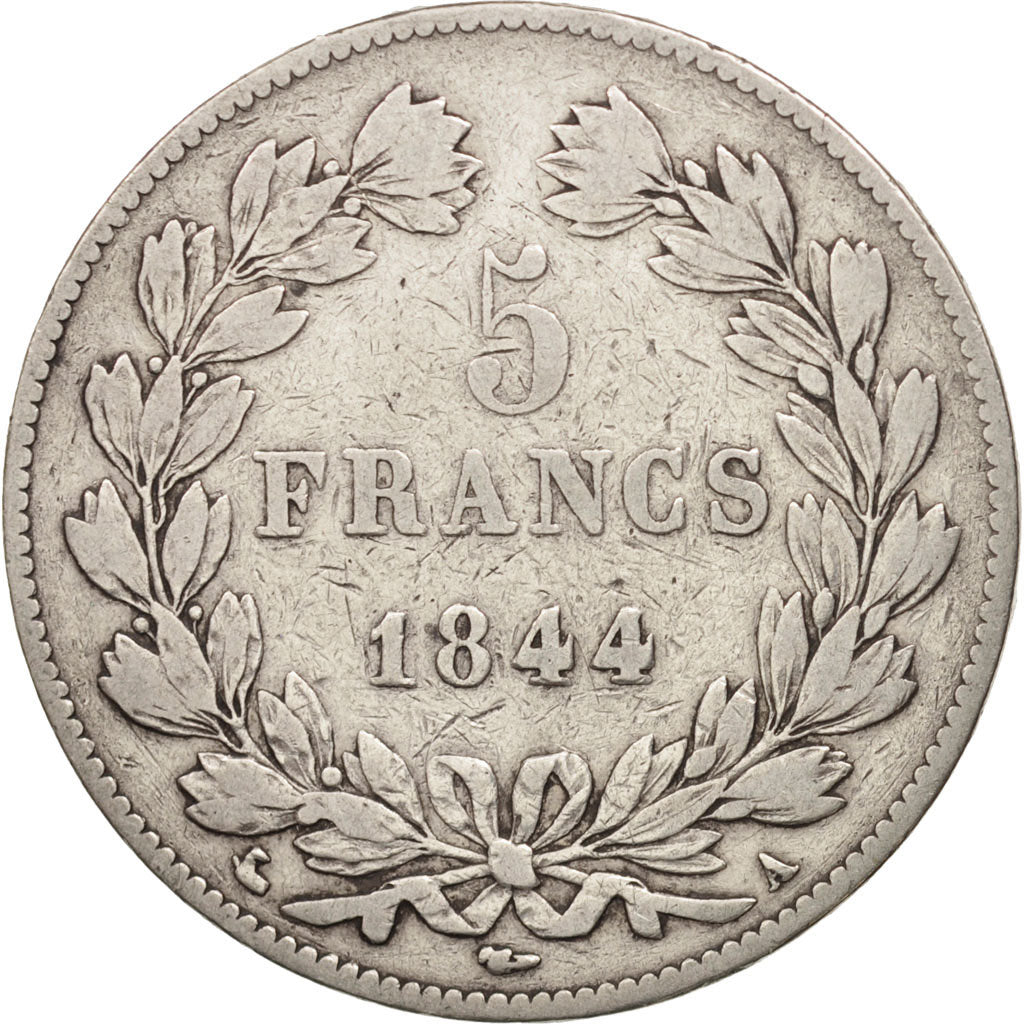 France, Louis-Philippe, 5 Francs, 1844, Paris, VF(20-25), Silver, KM:749.1