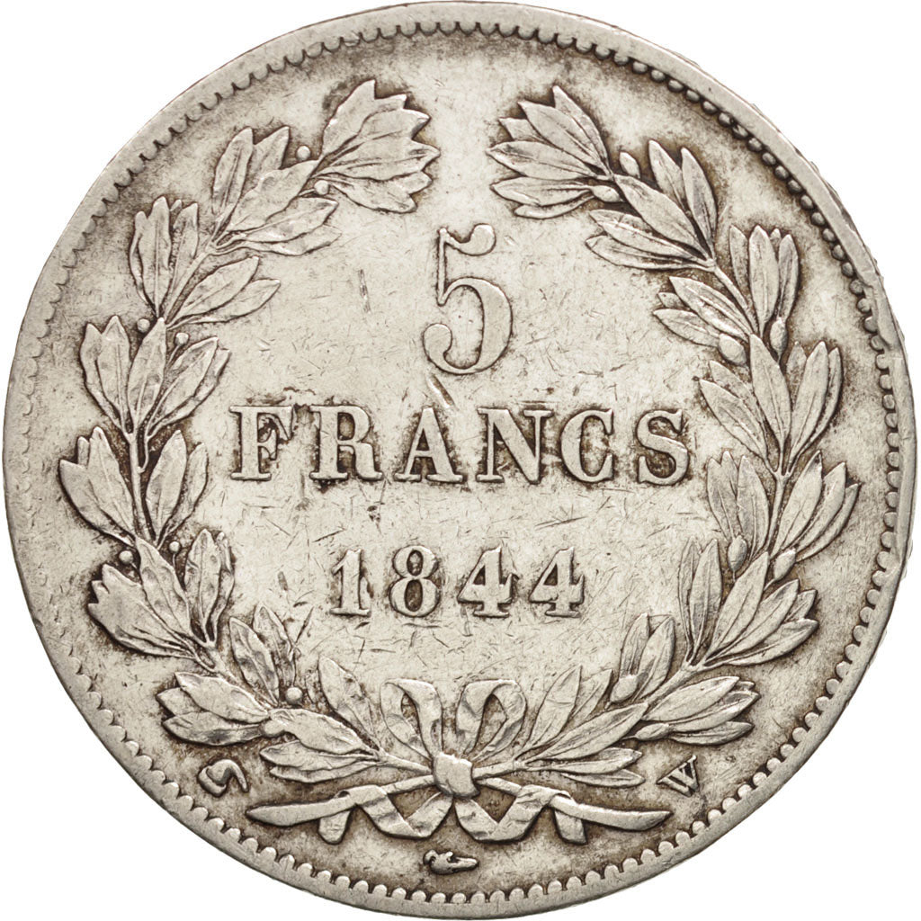 Coin, France, Louis-Philippe, 5 Francs, 1844, Lille, EF(40-45), Silver