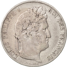 France,Louis-Philippe,5 Francs,1845,Strasbourg,TTB,KM:749.3,Gad 678a