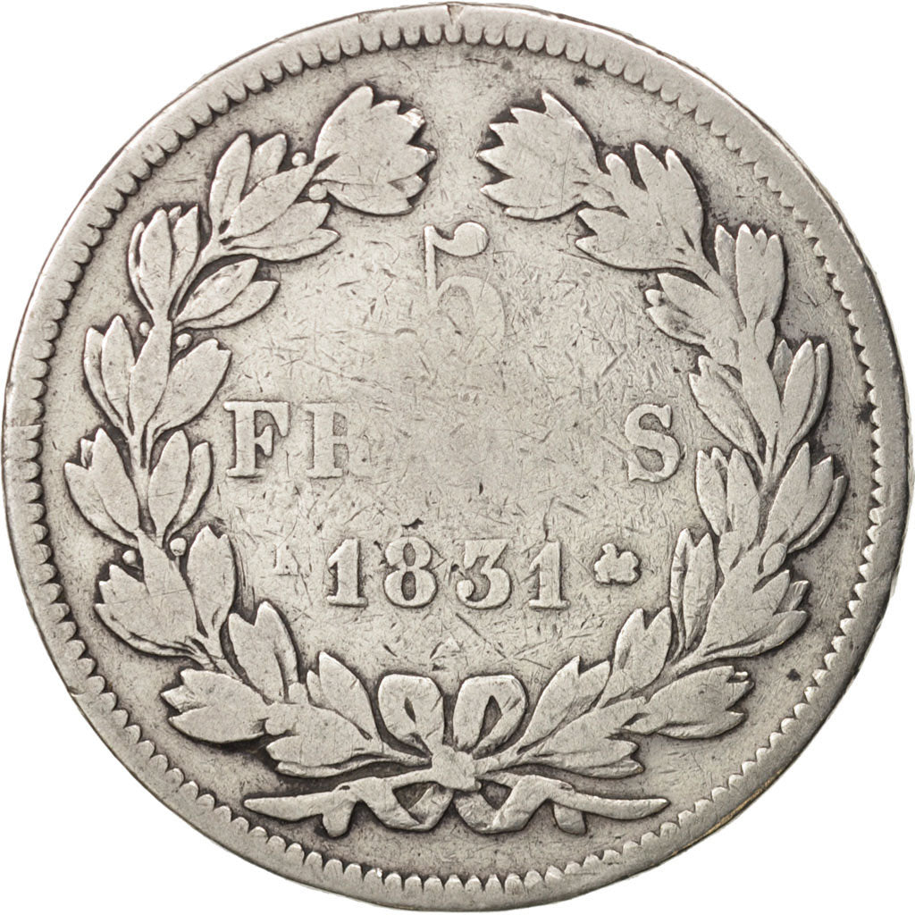 France, Louis-Philippe, 5 Francs, 1831, Toulouse, TB, Argent, Gadoury 678a