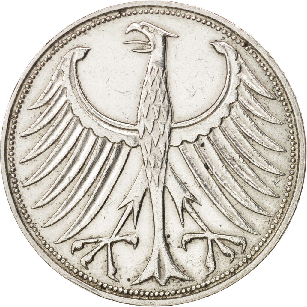 GERMANY - FEDERAL REPUBLIC, 5 Mark, 1967, Hamburg, AU(50-53), Silver, KM:112.1