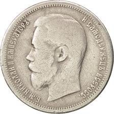 Russia, Nicholas II, 50 Kopeks, 1899, St. Petersburg, VF(20-25), Silver, KM:58.2