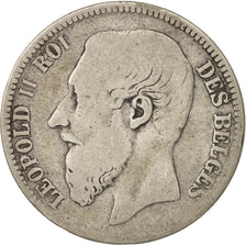Monnaie, Belgique, Leopold II, 2 Francs, 2 Frank, 1867, B+, Argent, KM:30.1