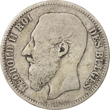 Monnaie, Belgique, Leopold II, 2 Francs, 2 Frank, 1867, B+, Argent, KM:30.1