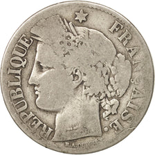France, Cérès, 2 Francs, 1871, Paris, B+, Argent, KM:817.1, Gadoury:530
