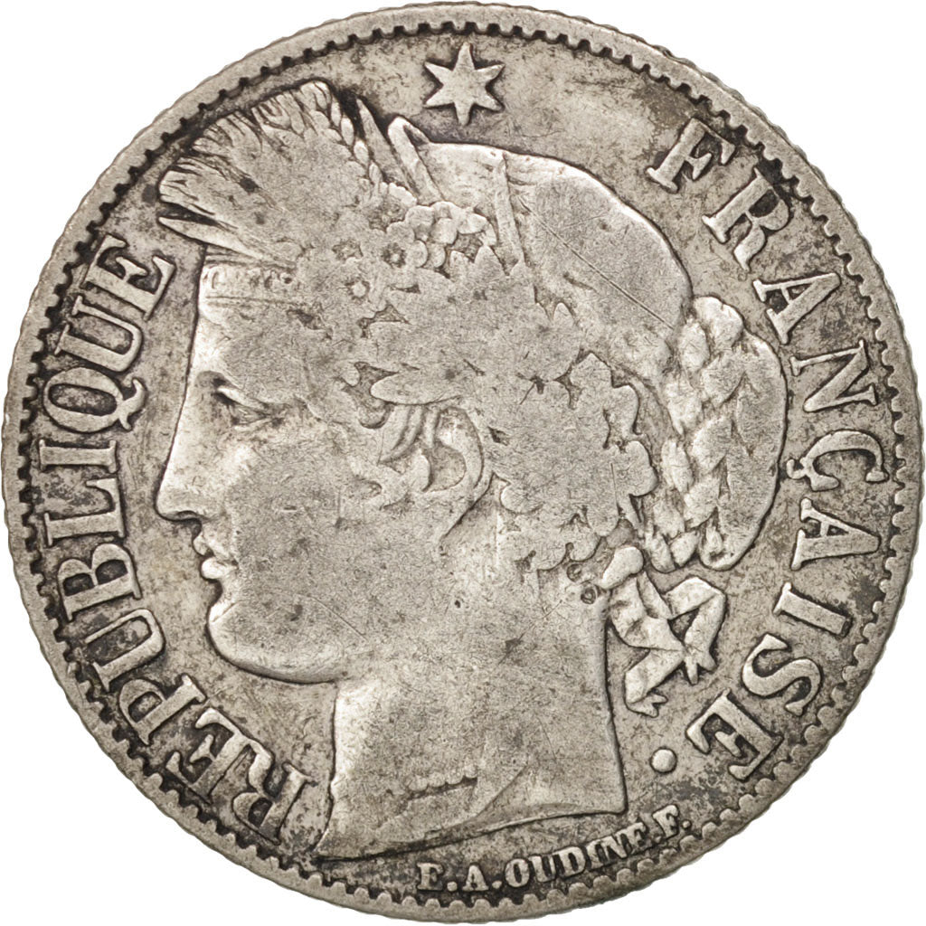 France, Cérès, Franc, 1895, Paris, B+, Argent, KM:822.1, Gadoury:465a