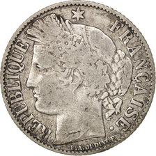 France, Cérès, Franc, 1895, Paris, B+, Argent, KM:822.1, Gadoury:465a