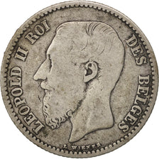 Belgium, Leopold II, Franc, 1867, F(12-15), Silver, KM:28.1