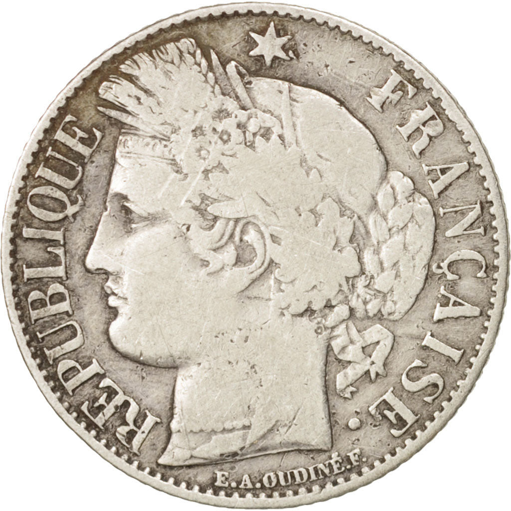 France, Cérès, Franc, 1895, Paris, VF(30-35), Silver, KM:822.1, Gadoury:465a