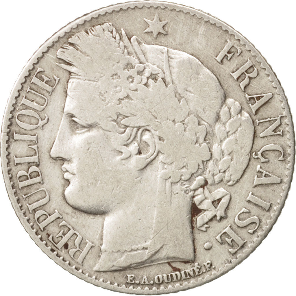 France, Cérès, Franc, 1895, Paris, VF(30-35), Silver, KM:822.1, Gadoury:465a