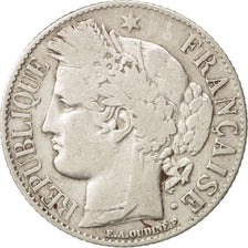 France, Cérès, Franc, 1895, Paris, VF(30-35), Silver, KM:822.1, Gadoury:465a