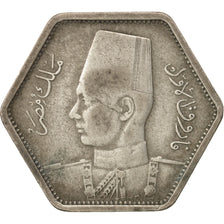 Egypt, Farouk, 2 Piastres, 1944, British Royal Mint, VF(30-35), Silver, KM:369