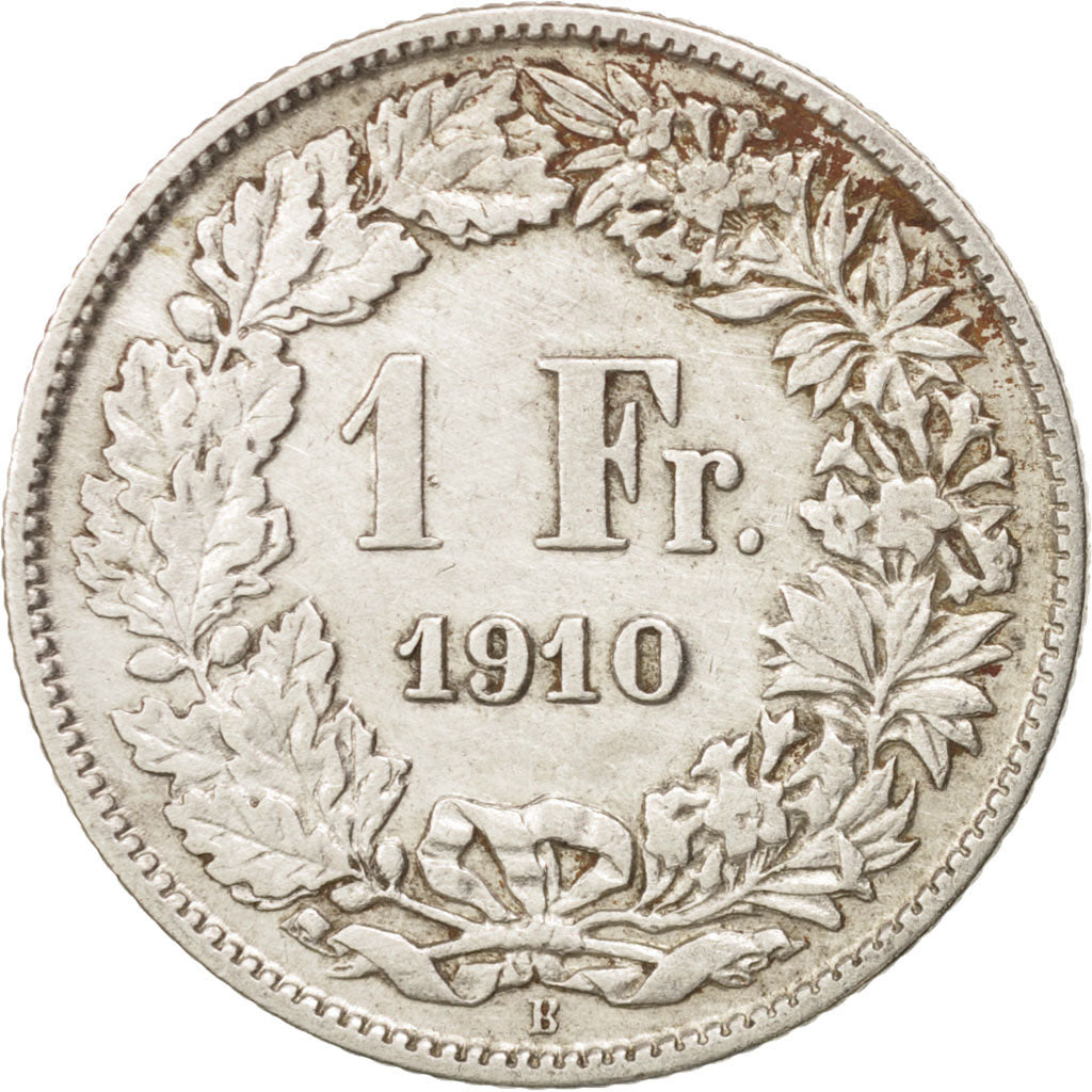 Coin, Switzerland, Franc, 1910, Bern, EF(40-45), Silver, KM:24