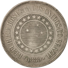 Brazil, 200 Reis, 1889, EF(40-45), Copper-nickel, KM:493