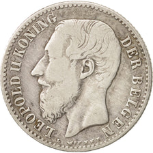 Belgium, Leopold II, Franc, 1887, VF(20-25), Silver, KM:29.1