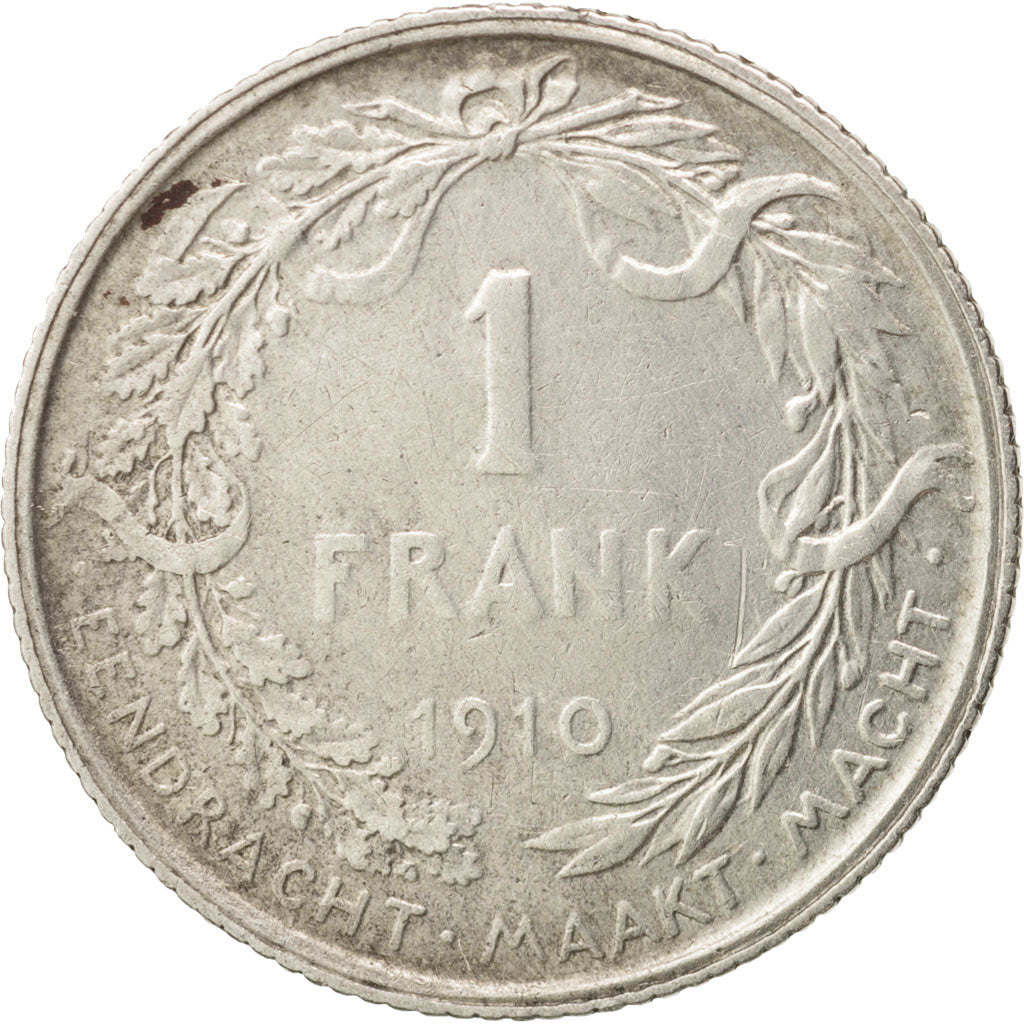 Belgium, Franc, 1910, VF(30-35), Silver, KM:73.1