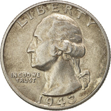 United States, Washington Quarter, 1943,Philadelphia,AU(50-53),KM 164