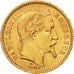 France, Napoleon III,20 Francs, 1865, Paris, AU(50-53), Gold, KM 801.1