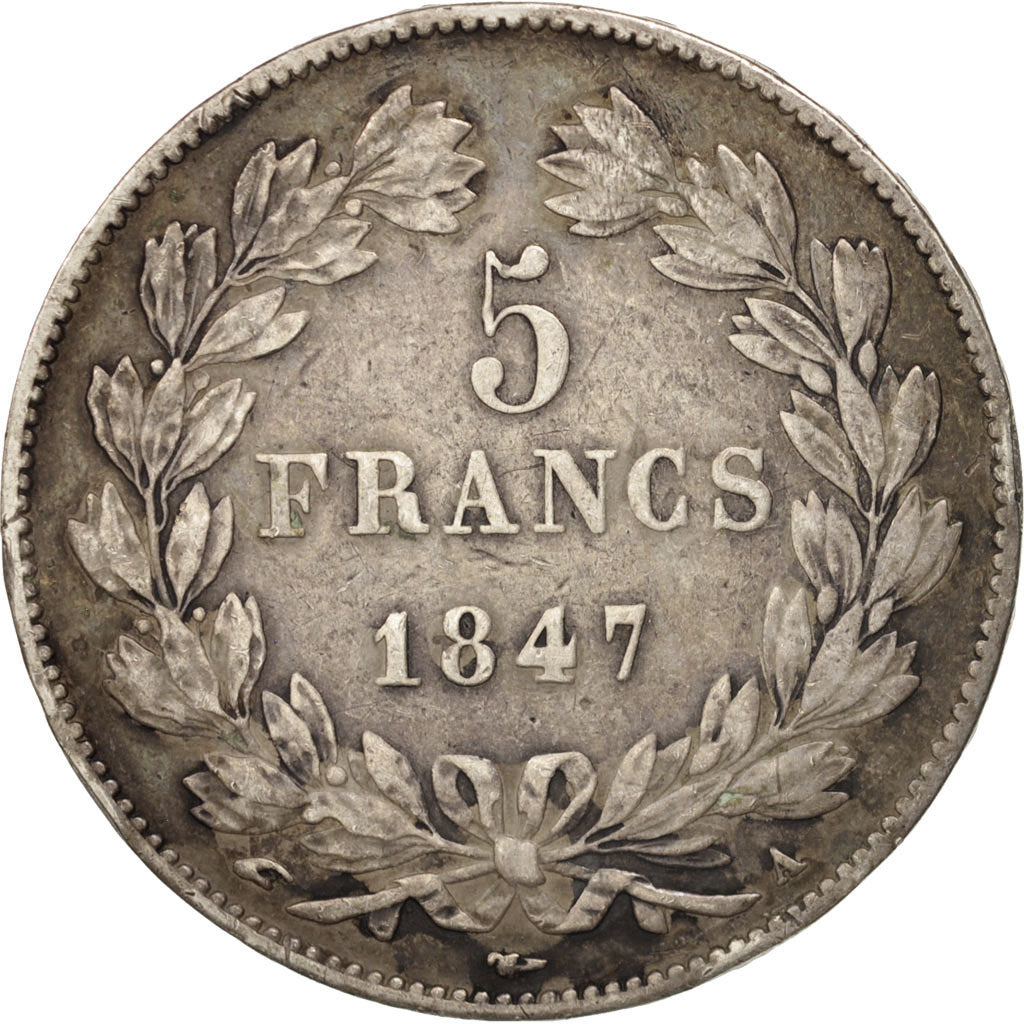 France, Louis-Philippe, 5 Francs, 1847, Paris, VF(30-35), Silver, KM:749.1