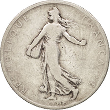 France, Semeuse, 2 Francs, 1899, Paris, F(12-15), Silver, KM:845.1, Gadoury:532