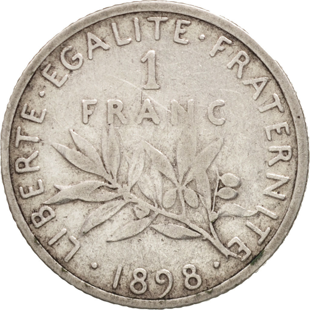 Francia, Semeuse, Franc, 1898, Paris, MB+, Argento, KM:844.1, Gadoury:467