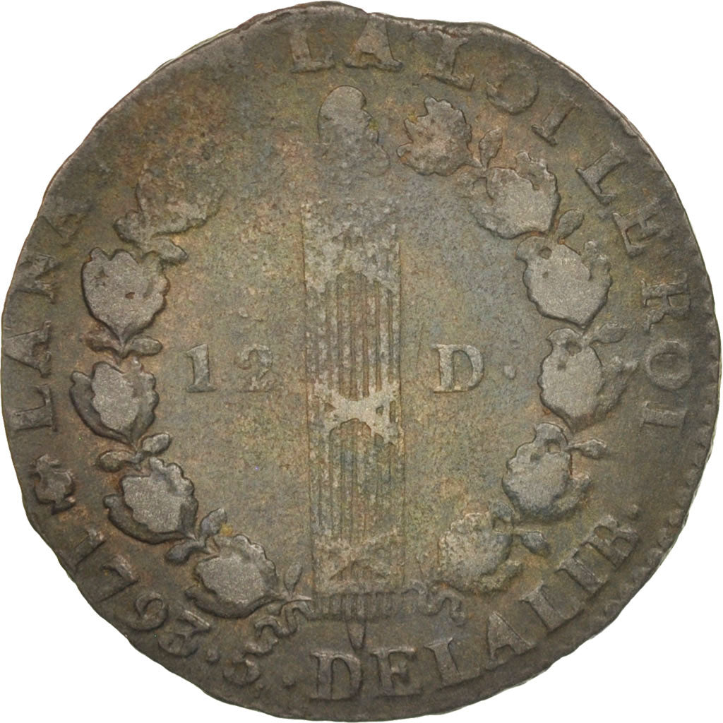 Monnaie, France, 12 deniers françois, 12 Deniers, 1793, Paris, TB, Bronze
