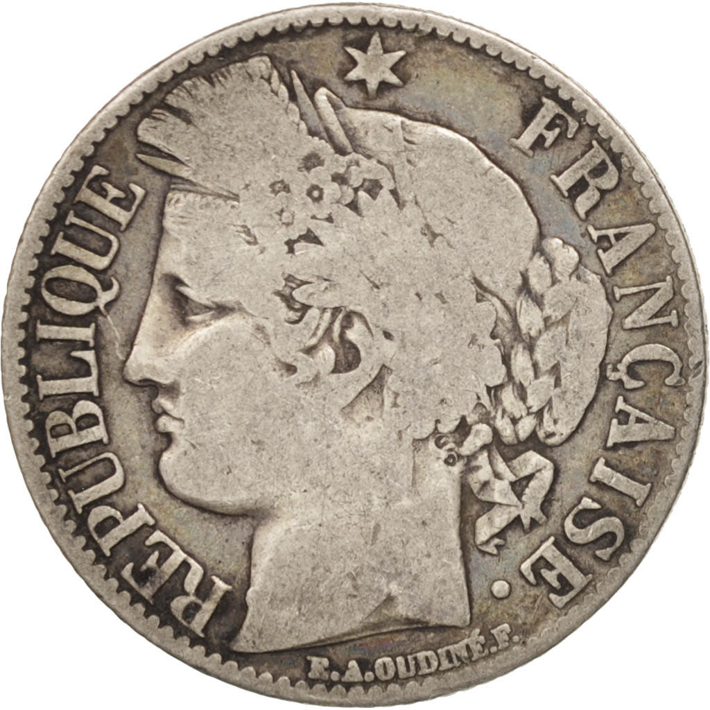 Coin, France, Cérès, Franc, 1872, Paris, F(12-15), Silver, KM:822.1