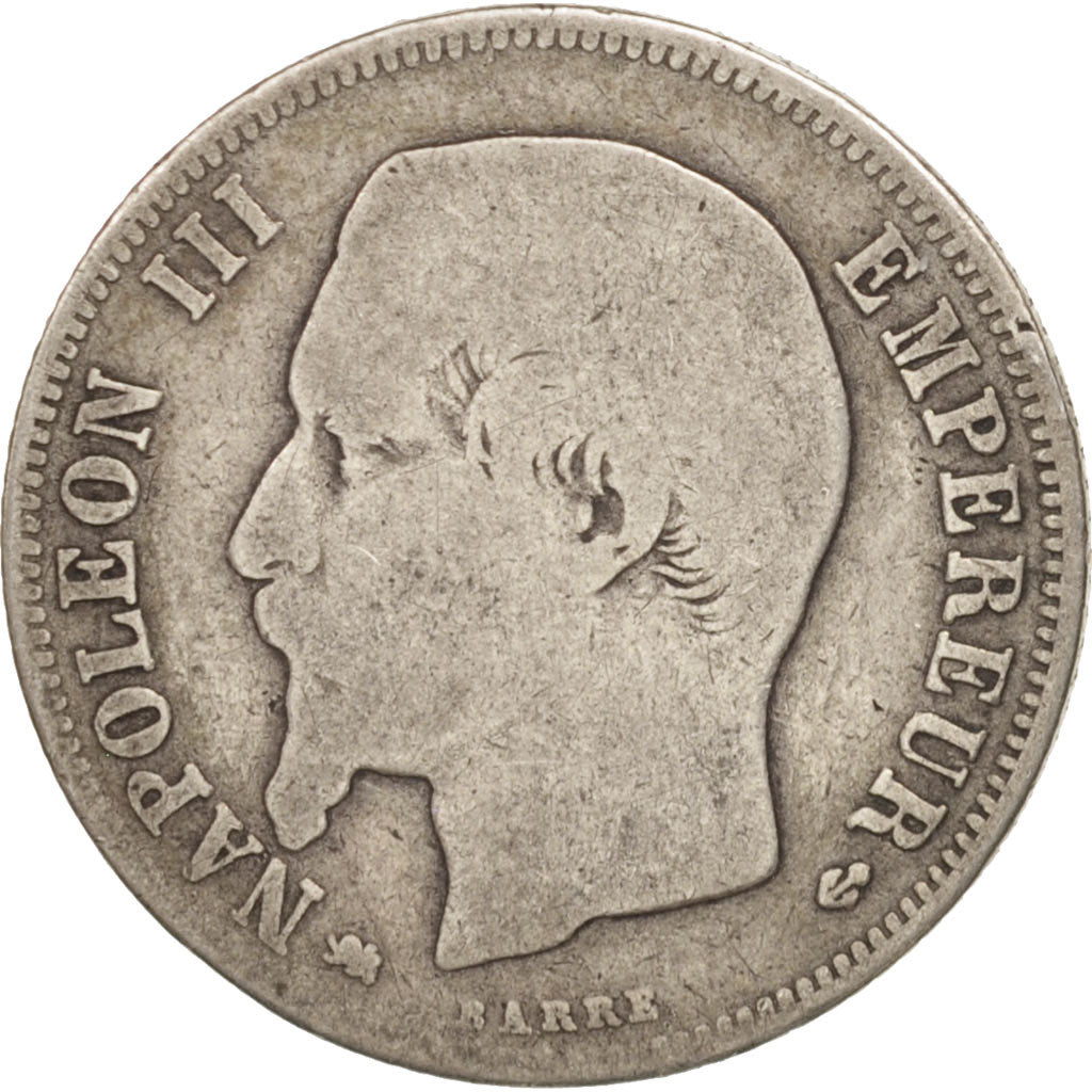 Munten, Frankrijk, Napoleon III, Napoléon III, Franc, 1856, Lyon, ZG, Zilver