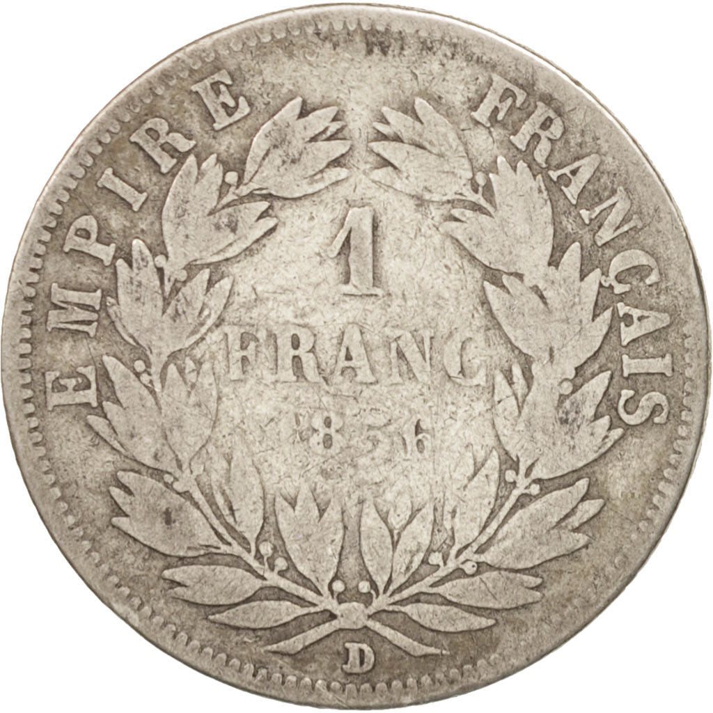 Munten, Frankrijk, Napoleon III, Napoléon III, Franc, 1856, Lyon, ZG, Zilver