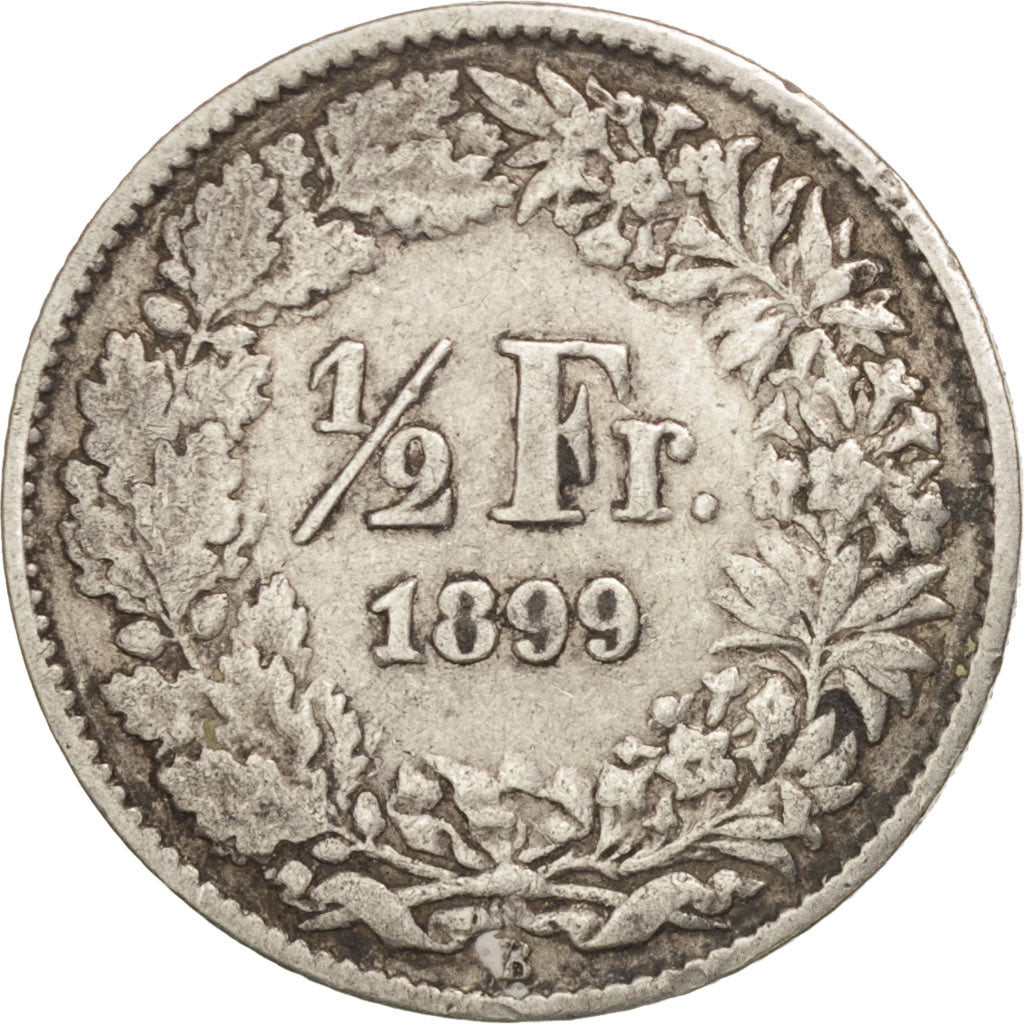 Switzerland, 1/2 Franc, 1899, Bern, VF(30-35), Silver, KM:23