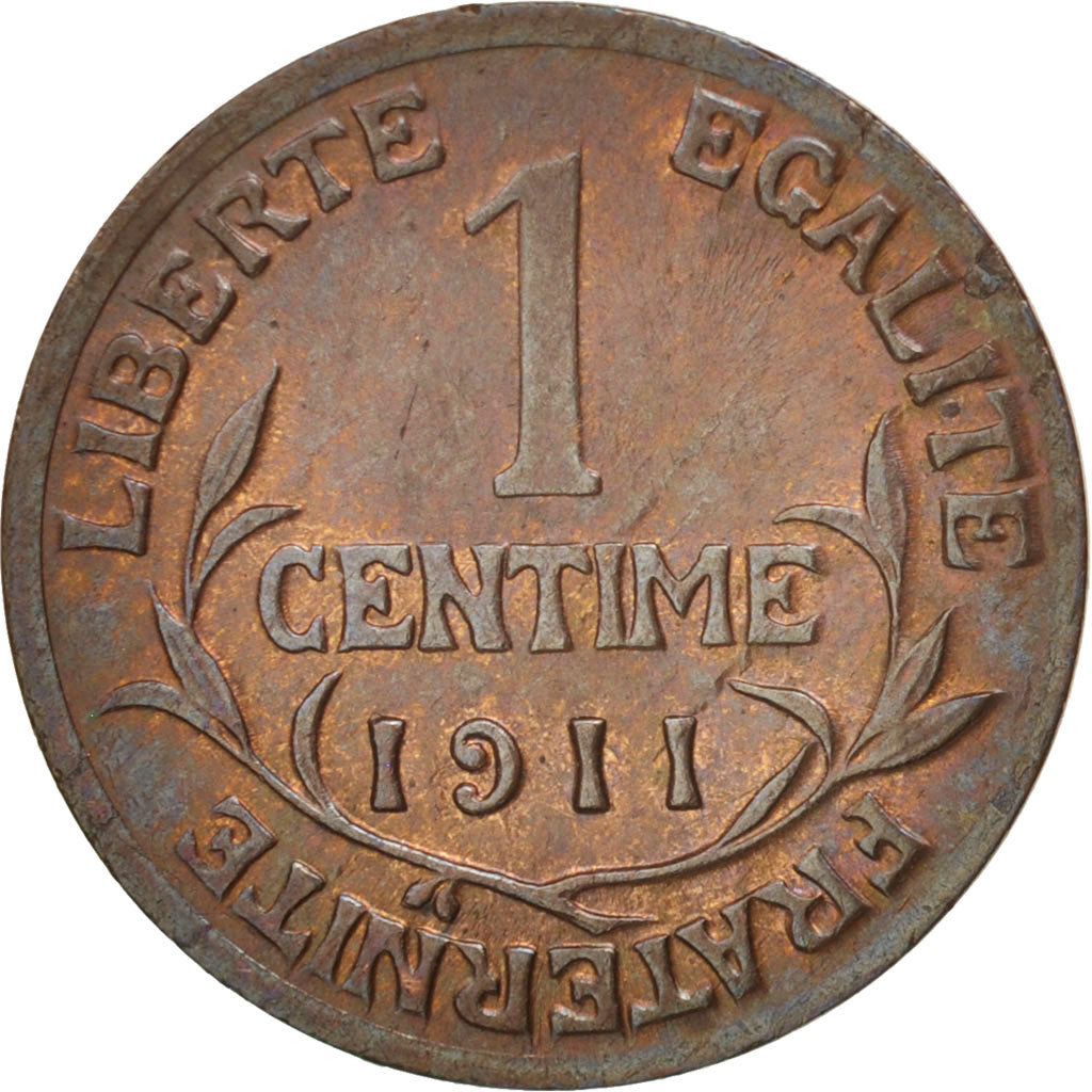 Munten, Frankrijk, Dupuis, Centime, 1911, Paris, ZF+, Bronze, KM:840, Gadoury:90