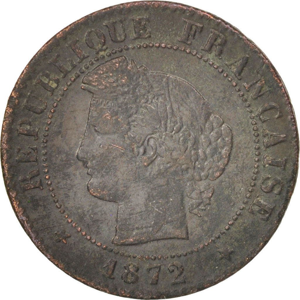 Monnaie, France, Cérès, Centime, 1872, Bordeaux, TB, Bronze, KM:826.2