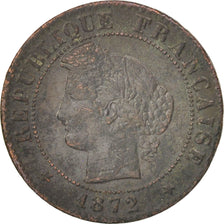 Monnaie, France, Cérès, Centime, 1872, Bordeaux, TB, Bronze, KM:826.2