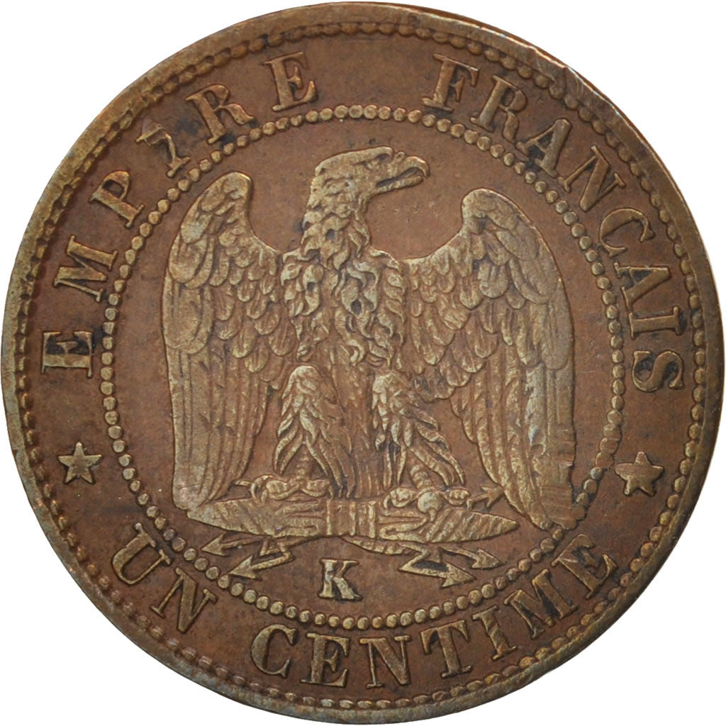 France,Napoleon III,Centime,1862,Bordeaux,VF(30-35),Bronze,KM 795.3