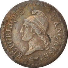 France, Dupré, Centime, 1798, Paris, VF(20-25), Bronze, KM:646, Gadoury:76