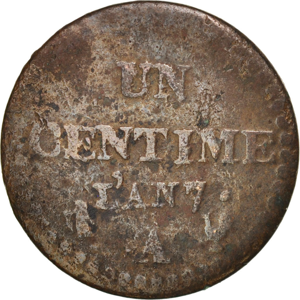 France, Dupré, Centime, 1798, Paris, TB, Bronze, KM:646, Gadoury:76