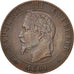France, Napoléon III, 2 Centimes, 1861, Strasbourg, TTB, Bronze, Gadoury 104