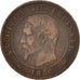 France, Napoleon III, 2 Centimes, 1856,Lille,VF(20-25),Bronze,KM 776.7