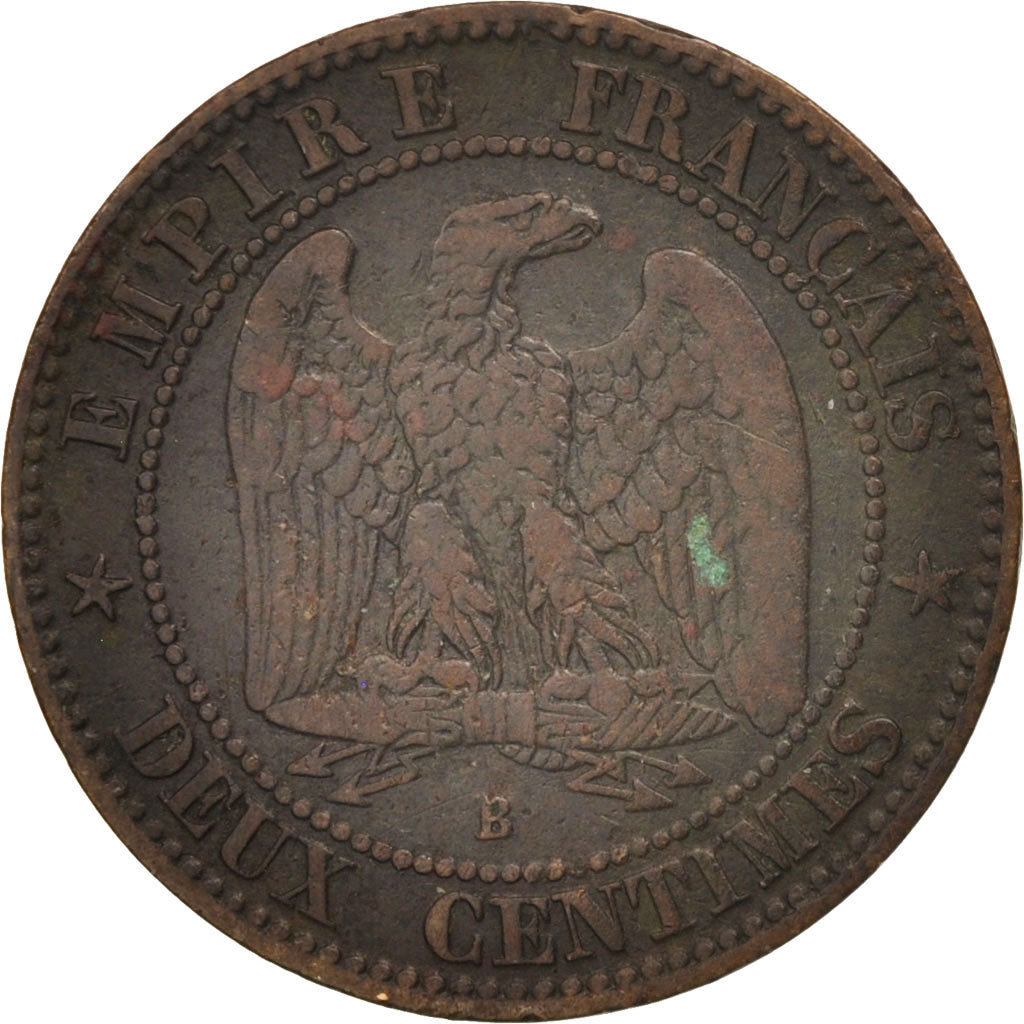 France, Napoleon III,2 Centimes,1856,Rouen,VF(20-25),BronzeKM 776.2