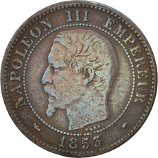 Frankreich, Napoleon III, 2 Centimes, 1853, Marseille, S,Bronze,KM 776.6