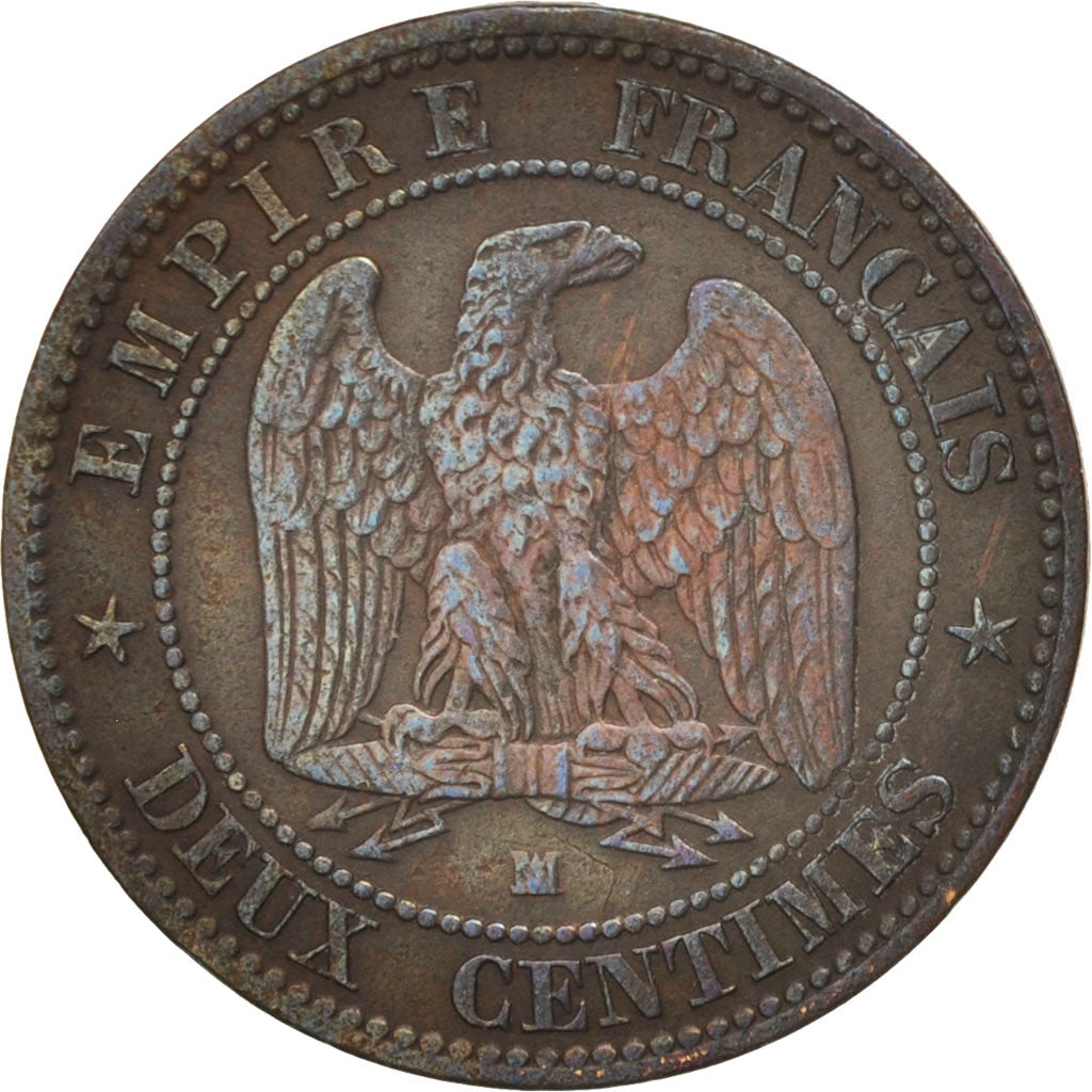 Frankreich, Napoleon III, 2 Centimes, 1853, Marseille, S,Bronze,KM 776.6