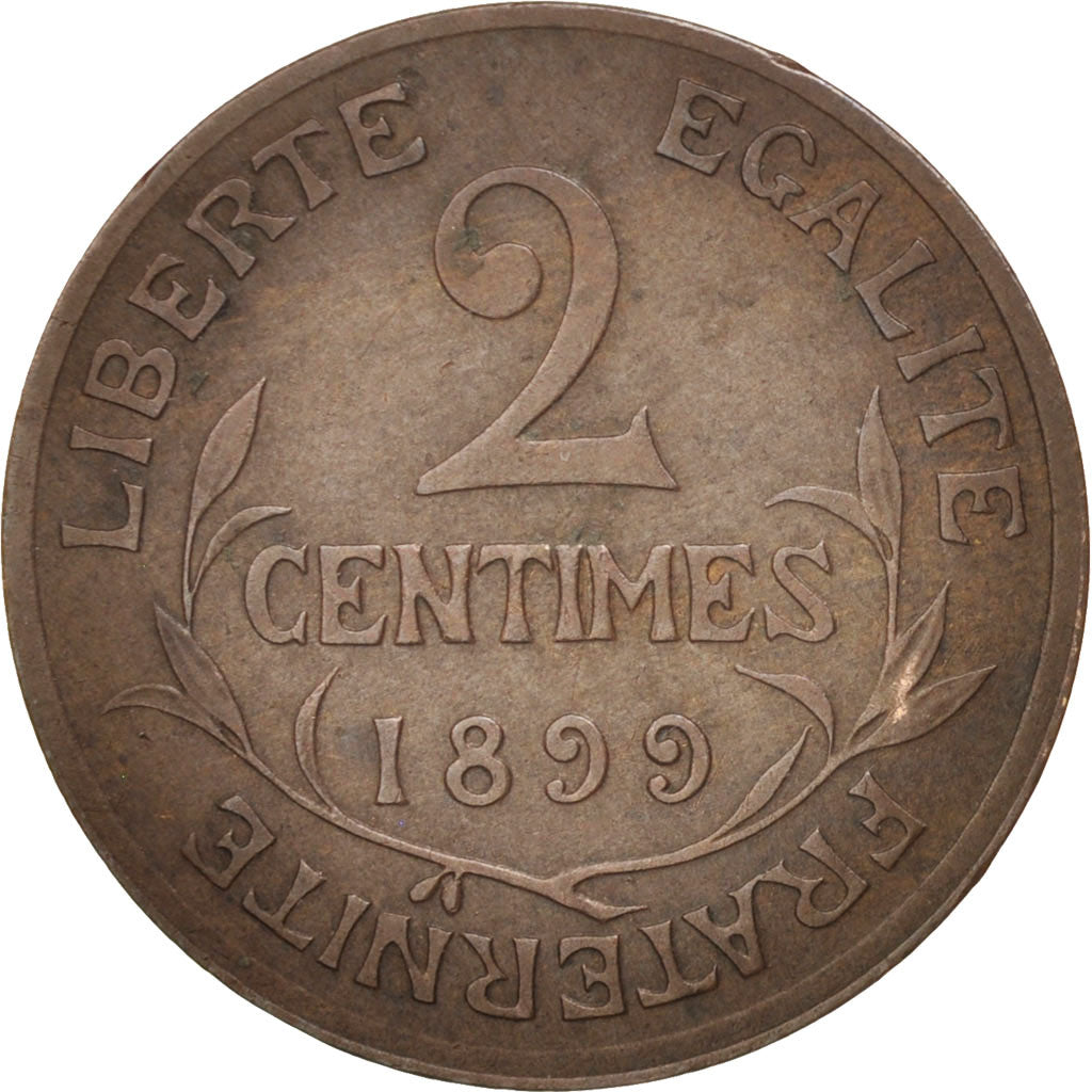 France, Dupuis, 2 Centimes, 1899, Paris, EF(40-45), Bronze, KM:841, Gadoury:107