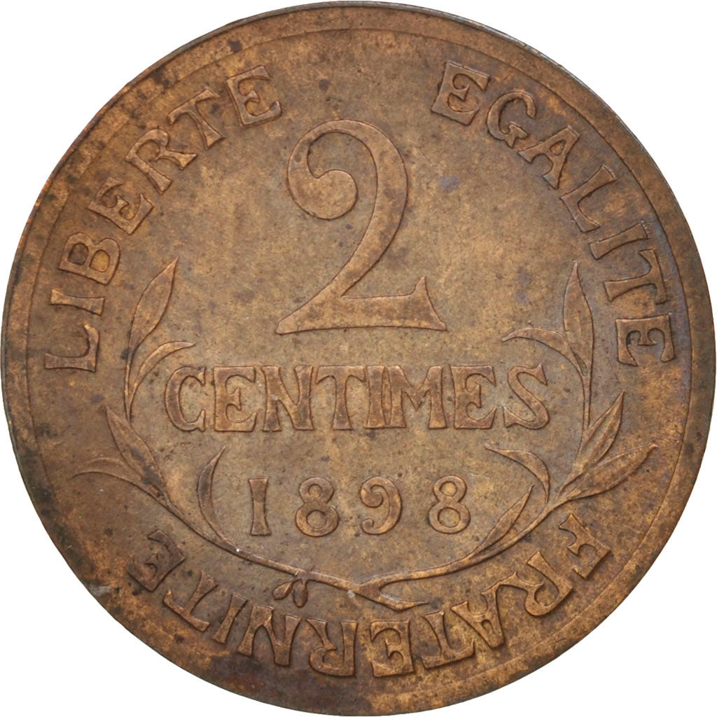 France, Dupuis, 2 Centimes, 1898, Paris, VF(30-35), Bronze, KM:841, Gadoury:107