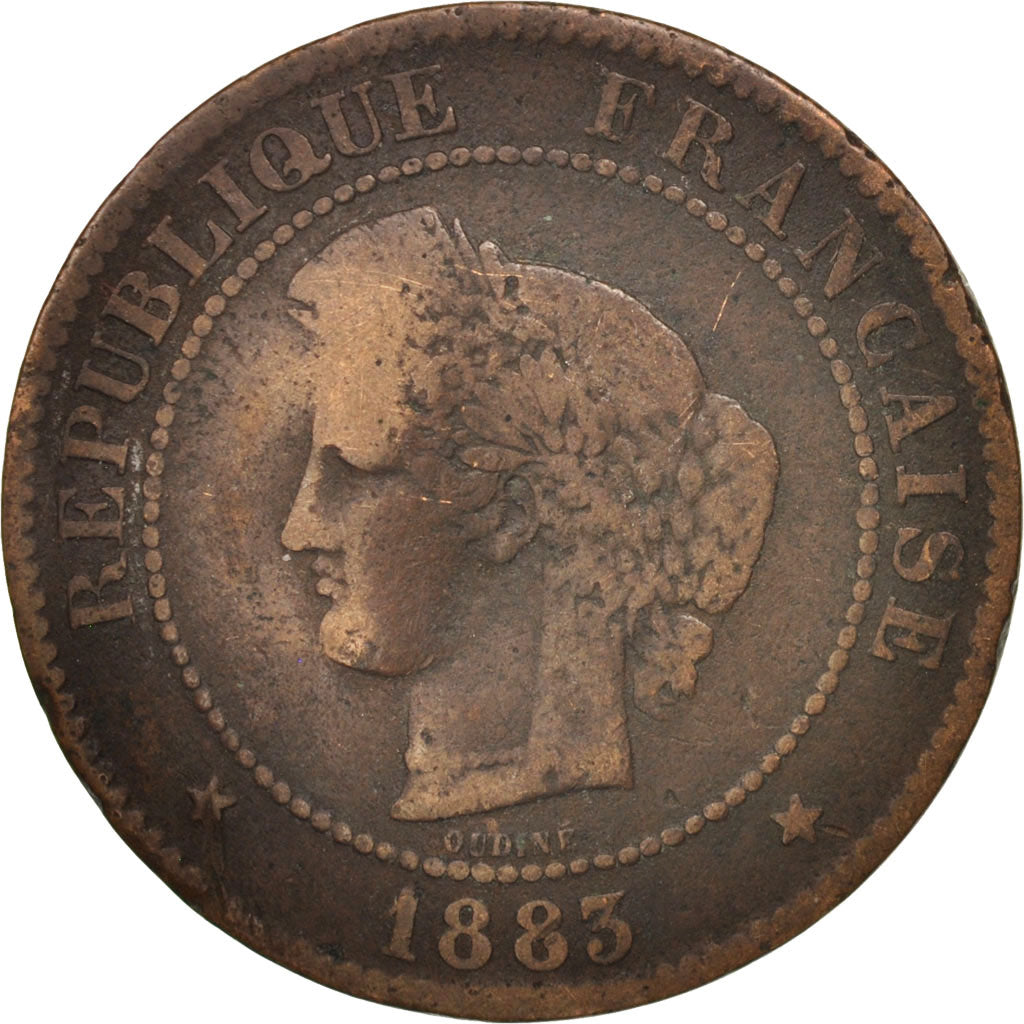 Coin, France, Cérès, 5 Centimes, 1883, Paris, F(12-15), Bronze, KM:821.1