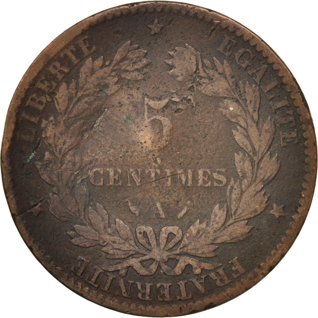 Coin, France, Cérès, 5 Centimes, 1883, Paris, F(12-15), Bronze, KM:821.1