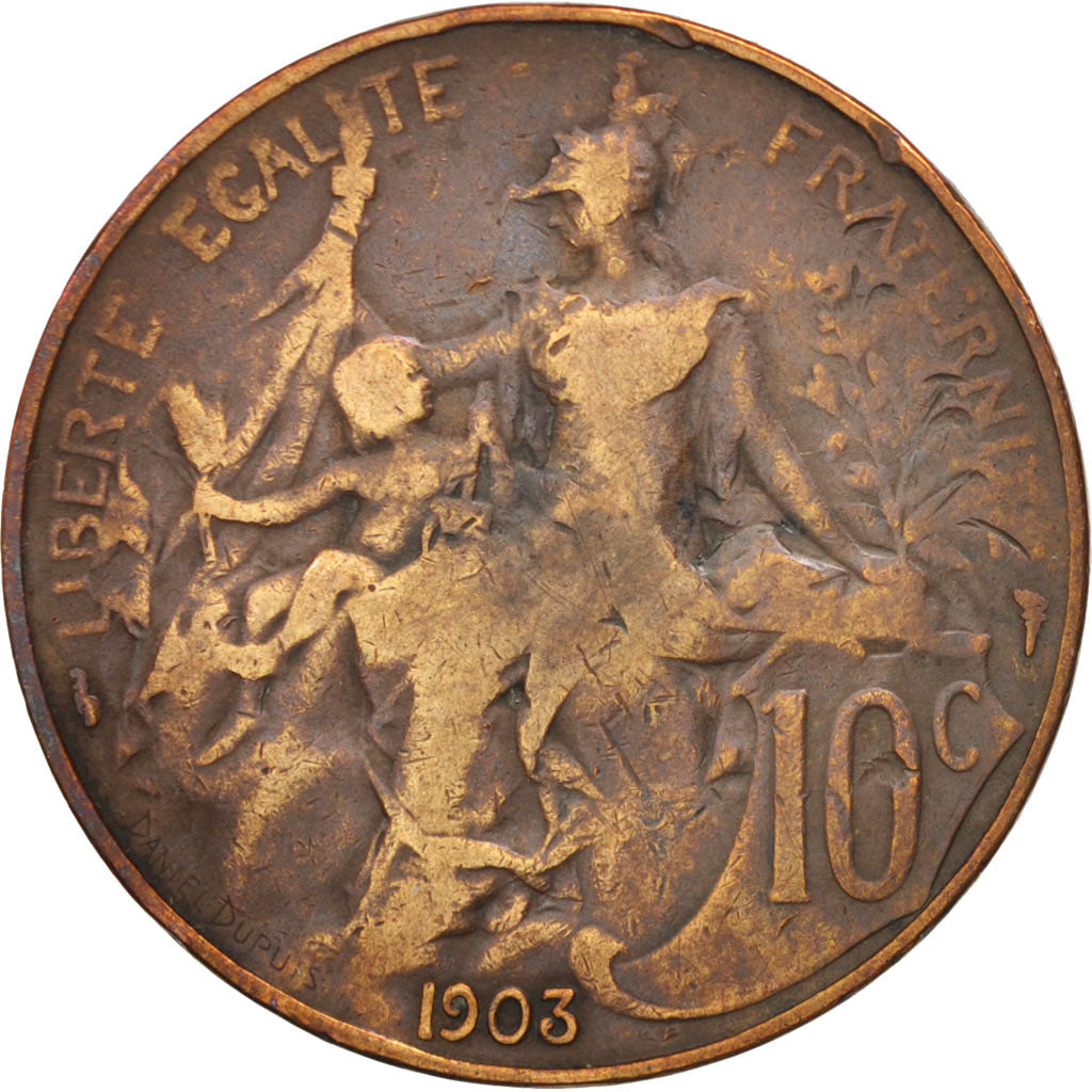 Münze, Frankreich, Dupuis, 10 Centimes, 1903, Paris, S, Bronze, KM:843