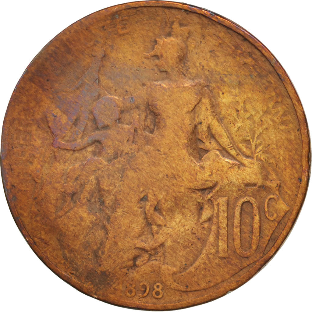 Coin, France, Dupuis, 10 Centimes, 1898, Paris, F(12-15), Bronze, KM:843