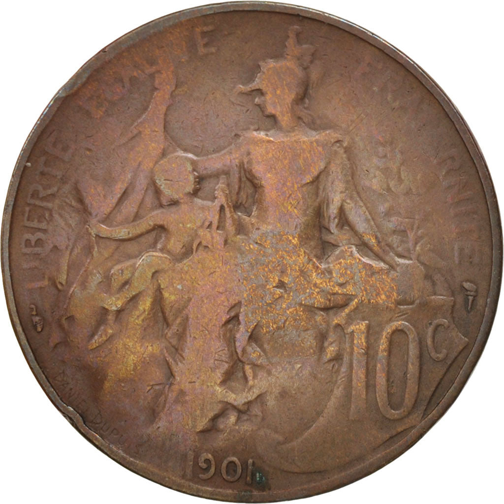 Monnaie, France, Dupuis, 10 Centimes, 1901, Paris, TB, Bronze, KM:843