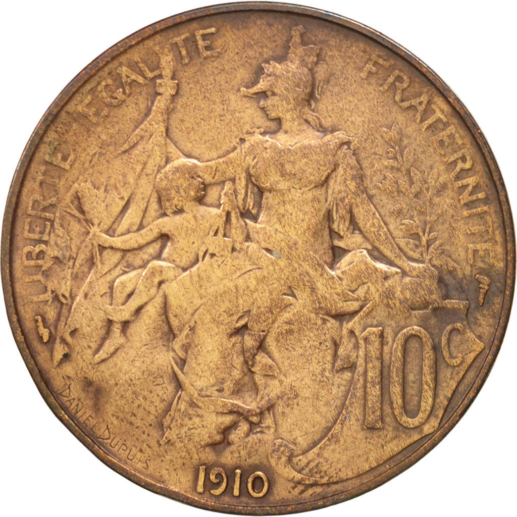 Monnaie, France, Dupuis, 10 Centimes, 1910, Paris, TB+, Bronze, KM:843